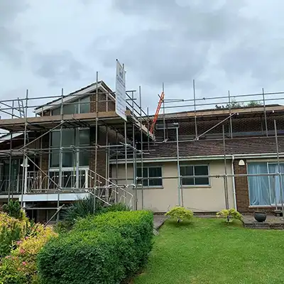 scaffolding on house