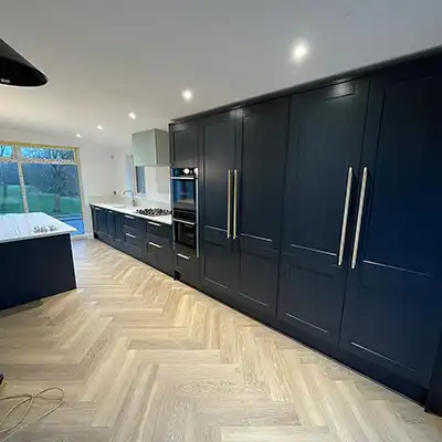 blue kitchen