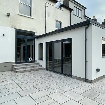white rear extension