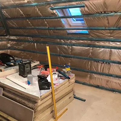 the inside of a loft conversion